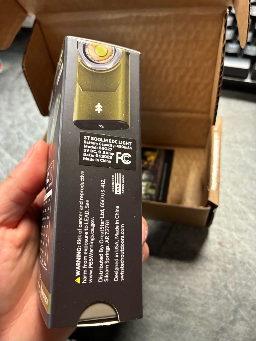 Swiss Tech Klipplight Rechargeable Clip Light - Olive Green new